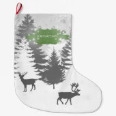 Grande Chaussette De Noël Winter Wonderland Noël Stocker - Vert (Devant)