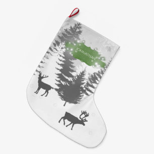 Grande Chaussette De Noël Winter Wonderland Noël Stocker - Vert