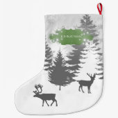 Grande Chaussette De Noël Winter Wonderland Noël Stocker - Vert (Dos)
