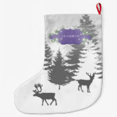 Grande Chaussette De Noël Winter Wonderland Noël Stocker - Violet (Dos)