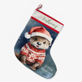 Grande Chaussette De Noël Xmas Otter (Devant (Accrochage))