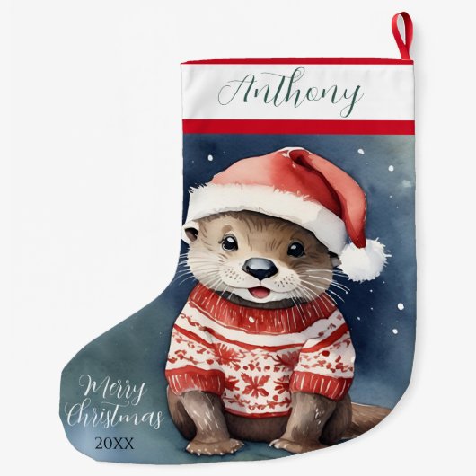 Grande Chaussette De Noël Xmas Otter (Dos)