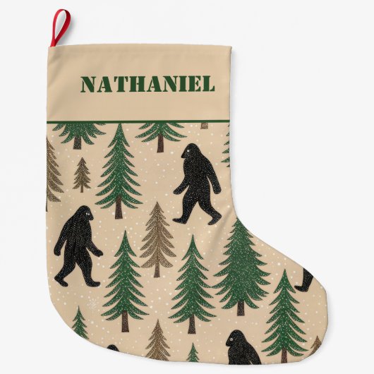 Grande Chaussette De Noël Yéti novelty double face personnalisé (Devant)