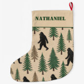 Grande Chaussette De Noël Yéti novelty double face personnalisé (Dos)