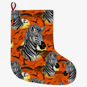Grande Chaussette De Noël Zebra African Savanna Wild Animal