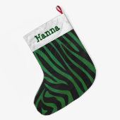 Grande Chaussette De Noël Zebra noir et vert (Dos (Accrochage))