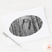 Grande Chouette gris en autocollants noir et blanc (Enveloppe)