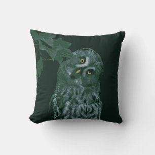 Grande Chouette grise Coussin American MoJo