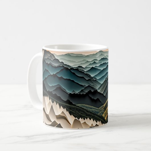 Grande conception de tasse de montagnes fumées (Devant gauche)