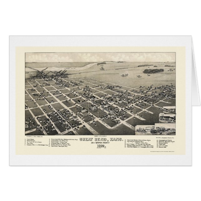 Grande courbure, carte panoramique de KS - 1882 (Devant horizontal)