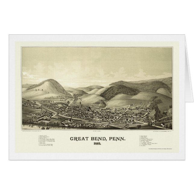 Grande courbure, carte panoramique de PA - 1887 (Devant horizontal)
