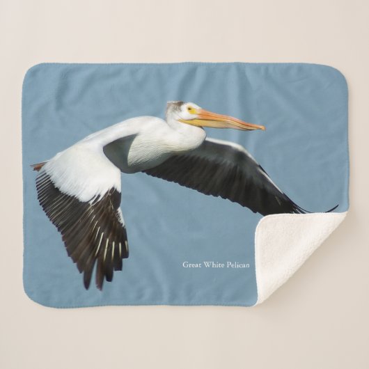 Grande couverture de sherpa pélican blanc (Devant (Horizontal))
