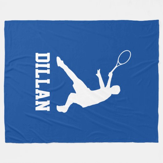 Grande couverture en toison bleue avec nom de joue (Devant (Horizontal))