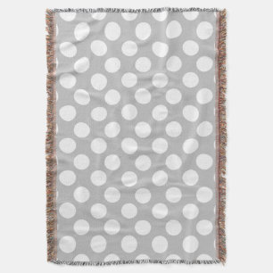 Grande couverture grise et blanche de jet de point
