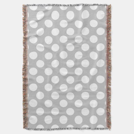 Grande couverture grise et blanche de jet de point (devant Vertical)