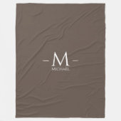 Grande couverture Monogramme Élégant Moderne Brown (Devant)
