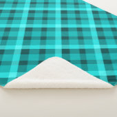 Grande couverture Sherpa Plaid cool Élégante Turqu (3/4)