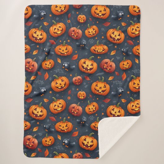 Grande couverture Sherpa sur le thème de l'Hallowe (Devant)