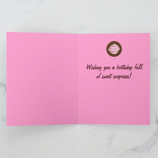 Grande Cupcake Bonne carte d'anniversaire (Intérieur)