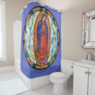 Grande Dame de Guadalupe Douche Bleue Rideau