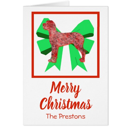 Grande Dane mignonne Christmas Chien Bow Card (Devant)
