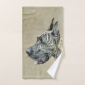 Grande Danse (Brindle) Peinture - Art Chien origin (Serviette à main)