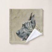 Grande Danse (Brindle) Peinture - Art Chien origin (Gant de toilette)