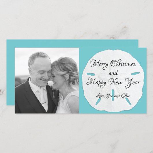 Grande Dollar de sable long photo carte de Noël (Devant / Derrière)