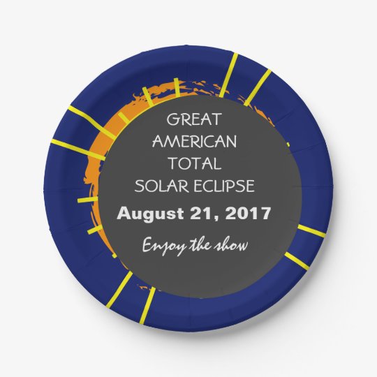 Grande éclipse solaire totale américaine assiettes en papier