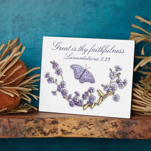 Grande est ta fidélité plaque papillon (Côté)