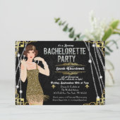 Grande Gatsby Flapper Girl Bachelorette Invitation (Debout devant)