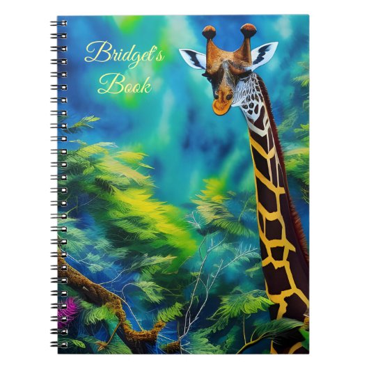 Grande Giraffe dans le Carnet Spiral des arbres (Devant)