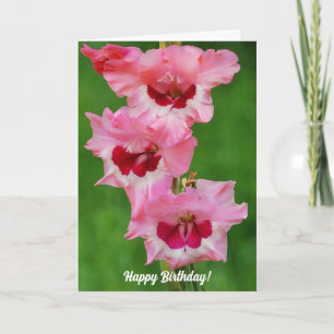 Grande Gladiolus Fleurs roses Carte Florale Annive