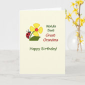 Grande grand-mère anniversaire de la carte enfant (Fleur jaune)