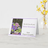 Grande grand-mère perte Rose carte de sympathie (Fleur jaune)