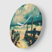 Grande horloge côtière Vintage de plage (Angle)