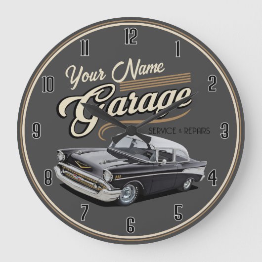 Grande horloge de garage personnalisée des années  (Recto)