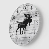 Grande horloge en bois d'orignal rustique (Angle)