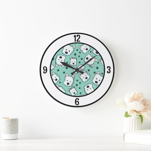 Grande horloge KiniArt Westie Lover (Maison)