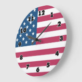Grande horloge murale avec drapeau américain (Angle)
