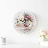 Grande horloge murale avec peinture de thé victori (Maison)