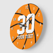 Grande horloge murale de basket-ball avec grand no (Angle)