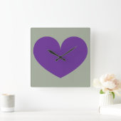 Grande horloge murale de conception de coeur viole (Maison)