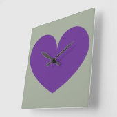Grande horloge murale de conception de coeur viole (Angle)