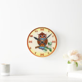Grande horloge murale de hibou Brown (Maison)