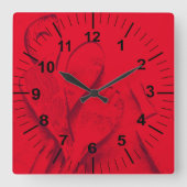 Grande horloge murale rouge faite sur commande de (Recto)
