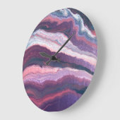 Grande horloge murale violet blanc rose (Angle)