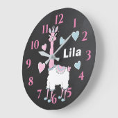 Grande horloge "Pajama Llama" (Angle)