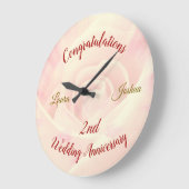 Grande horloge personnalisée pour le 2e anniversai (Angle)