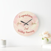 Grande horloge personnalisée pour le 2e anniversai (Maison)